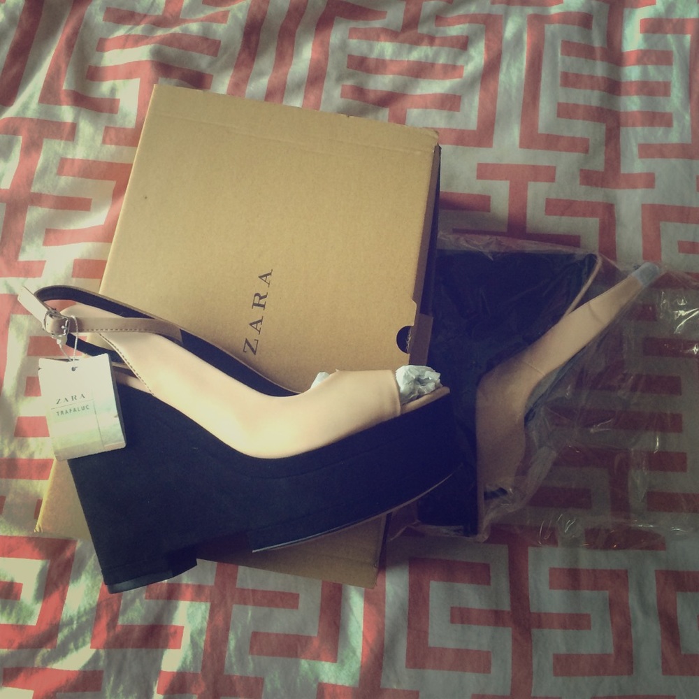 Zara ankle wrap wedge